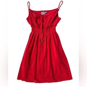 Vintage Juicy Couture Terry Cloth Dress Red, Authentic Y2K, Made in USA, Size L